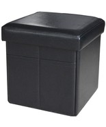 Faux Leather Storage Ottoman Bench Footrest Stool Ottoman Bench 15&quot;X15&quot;X15&quot; - $41.01 CAD