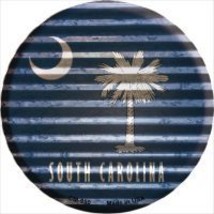 South Carolina Flag Corrugated Effect Novelty Metal Mini Circle Magnet C... - $12.95