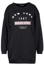 Boohoo Woman New York Empire State Concrete Jungle Sweater Dress Black  ... - £19.72 GBP