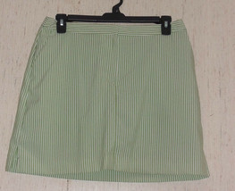 New Womens Izod Xfg Cool Fx Green &amp; White Stripe Skort W/ Pockets Size 12 - £25.55 GBP