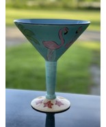 Ormsby Collection Giant Martini Compote 10&quot; Pink Flamingo Oh So Flamingo... - $69.54 CAD