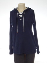 Jones New York Navy Blue Hooded Long Sleeve Shirt Women&#39;s Medium M NWT - £46.97 GBP