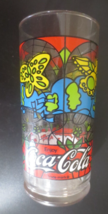 Coca Cola Sample Glass Never Distributed Colorful Kite &amp; Butterfly 16 oz - £13.82 GBP