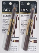 2 Pack Revlon Brow Fantasy By Colorstay. Pencil and Gel, Brunette 105 - £11.91 GBP