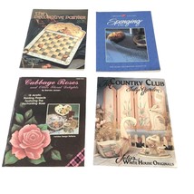 4 Vintage Craft Books Painting Patterns Tole Sponge Farmhouse Roses Rabbits - $23.41