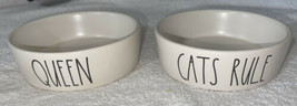 Rae Dunn Magenta Artisan Collection Kitty Dishes Bowls QUEEN &amp; CATS RULE... - $19.99