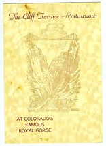 The Cliff Terrace Restaurant Menu Royal Gorge Colorado 1950&#39;s - £52.20 GBP