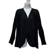 eileen fisher black surplice organic linen cotton long sleeve top Shirt ... - $29.69