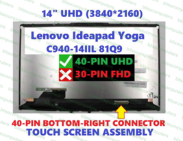 LENOVO Yoga C940-14IIL 81Q9 UHD 3840x2160 Touch Screen Complete 5D10S39596 - £97.15 GBP