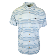 O&#39;Neill Men&#39;s Shirt Blue Seafaring Orange Line Stripe Pocket S/S (S11) - $24.26