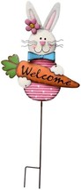 Easter Bunny Girl Stake Decorative Garden Stake Easter Bunny Welcome Sta... - $25.23