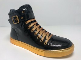 Men&#39;s J75 by Jump Sullivan 24K Black | Gold Patent High Top Sneakers  - £119.62 GBP