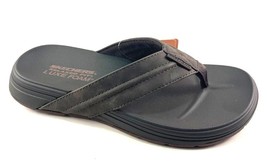 Skechers 205111 Chocolate Men&#39;s Relaxed Fit Luxe Foam Thong Flip Flop Sa... - $44.10