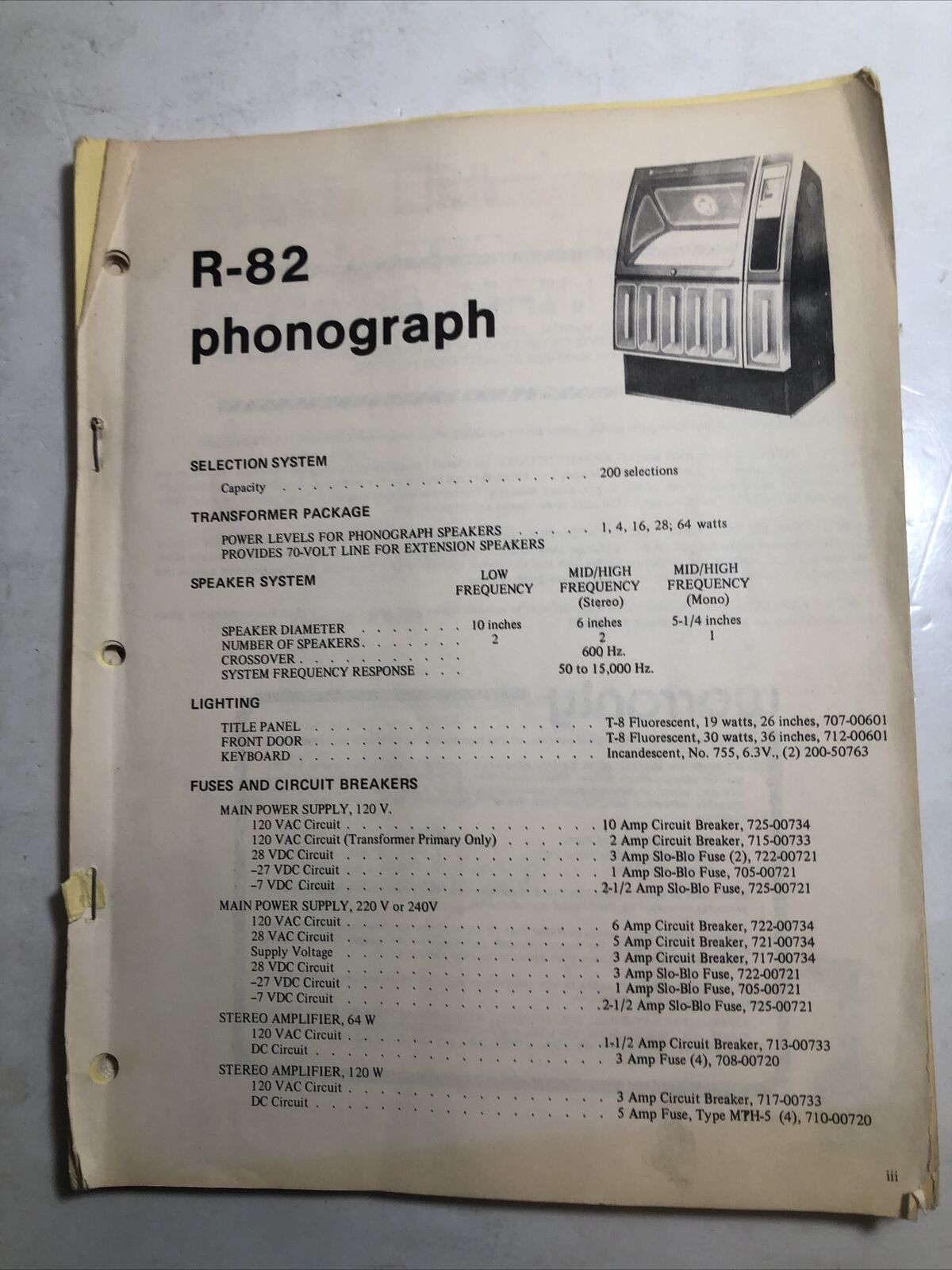 Rowe AMI R-82 Phonograph Jukebox Field Service Manual &amp; Parts Catalog (m... - $21.46