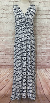 Forever 21  Empire Waist Surplice Navy White Batik Long Maxi Dress Size M NEW - £30.46 GBP