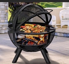 Ikuby 35&quot; Outdoor Fire Ball With Grill And Large Round Fire Pit, Patio Fire Pit - £146.22 GBP