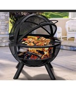 Ikuby 35&quot; Outdoor Fire Ball With Grill And Large Round Fire Pit, Patio F... - £143.07 GBP