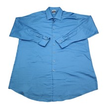 Van Heusen Shirt Mens 2XL XXL Blue 18 35 36 Tall Stretch Dress Work Button Up - £14.43 GBP