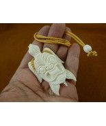 J-Tur-110 large Sea Turtle w/ design Pendant 30&quot; Necklace water buffalo ... - $69.62 CAD