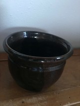 Shake Rag Alley 87 Signed &amp; Dated Shades of Dark Brown Glazed Art Pottery Plante - £15.49 GBP