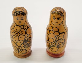 MM) Pair of 2 Vintage Wooden Russian Nesting Dolls 3&quot; - $272.30 MXN