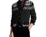 Polo Ralph Lauren Men&#39;s Snowflake Cotton-Cashmere Cardigan Black Multi-XL - $130.88