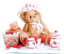 1995 Cherished Teddies Thelma &quot;Cozy Tea For Two&quot; Enesco 156302 Strawberry Picnic - £13.25 GBP