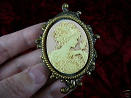 (cm26-10) Feminine Lady Pink Cameo Jewelry Pin Pendant Popular - $32.71