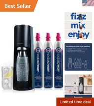 Terra Sparkling Water Maker Bundle in Black - includes 3-Pack CO2 and Ca... - $166.11