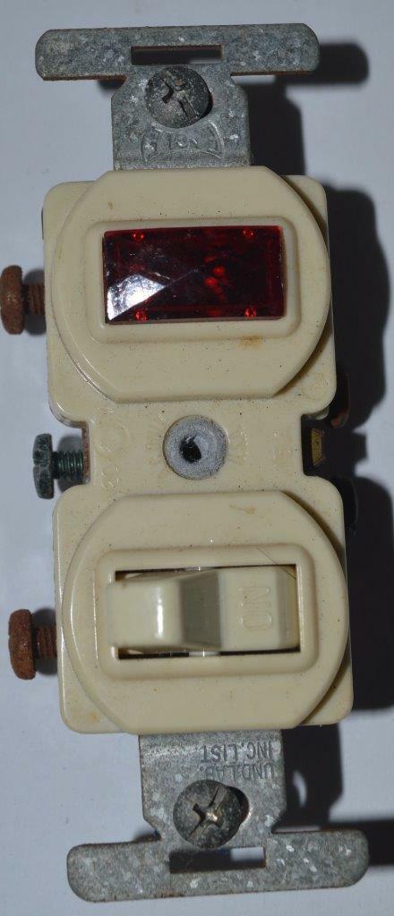 light switch with on light Ivory   inv E43 - £3.90 GBP