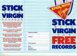 Virgin Record Store Folder and 10 Stickers 1980&#39;s STICK with VIRGIN Free... - £27.23 GBP
