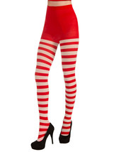 Forum Novelties Women&#39;s Adult Christmas Striped Tights, Red/White, One Size - £30.65 GBP
