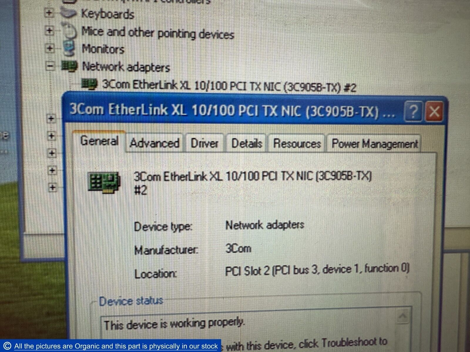 3Com 3C905B-TX Etherlink XL PCI 10/100 Ethernet Adapter 5064-6787 03-017... - $69.00