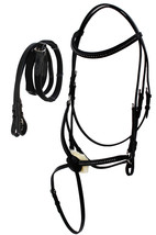 Horse English Figure Eight Brown Leather Jumping Hunter Bridle Reins 805... - $54.99