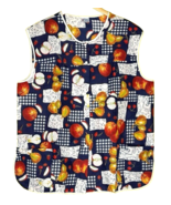 Vintage Tiger Lily Smock Apron Top Size Large Fruit Print Bib Sleeveless... - $11.29