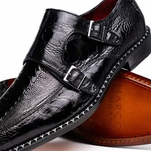 Genuine ostrich leg leather upper Shoes Napoli Black image 4