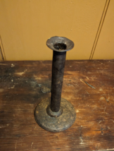 Antique Primitive Iron Hog Scraper Push Up 7&quot; Tall Candlestick Holder St... - $62.88