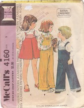 McCALL&#39;S PATTERN 4160 SIZE 5 CHILD&#39;S OVERALLS OR JUMPER - £2.40 GBP