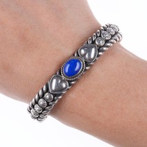 6&quot; David Reeves Navajo sterling and lapis cuff bracelet - £335.55 GBP