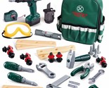 35 Pieces Kids Tool Set, Including Electronic Cordless Drill, Pretend Pl... - $51.99