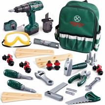 35 Pieces Kids Tool Set, Including Electronic Cordless Drill, Pretend Play Toy T - £37.95 GBP