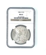 1884-O $1 Silver Morgan Dollar Graded by NGC as MS-63 - $1,602.69 MXN