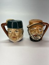 VTG Toby Japan Salt Pepper Shakers Old Man Heads 2.5” Tall - £7.28 GBP