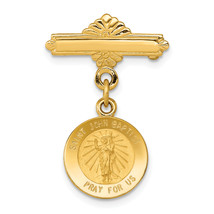 14k Saint John the Baptist Medal Pin XR754 - $8,374.61 MXN