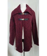 NWT! Michael by Michael Kors Leather Buckle Cardigan, Sweatercoat, Ruby ... - $135.38 CAD