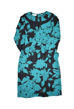 Albert Nipon Executive Dress Womens 10 Blue Black Floral Long Sleeve Vin... - £28.99 GBP