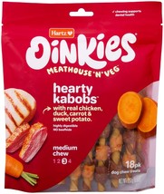 Hartz Oinkies Meathouse n Veg Hearty Kabobs for Dogs 108 count (6 x 18 ct) Hartz - £100.10 GBP