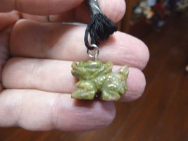 (an-dra-1) Chinese Dragon with wings GREEN carving Pendant NECKLACE gems... - $7.70