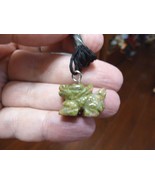 (an-dra-1) Chinese Dragon with wings GREEN carving Pendant NECKLACE gems... - $7.70