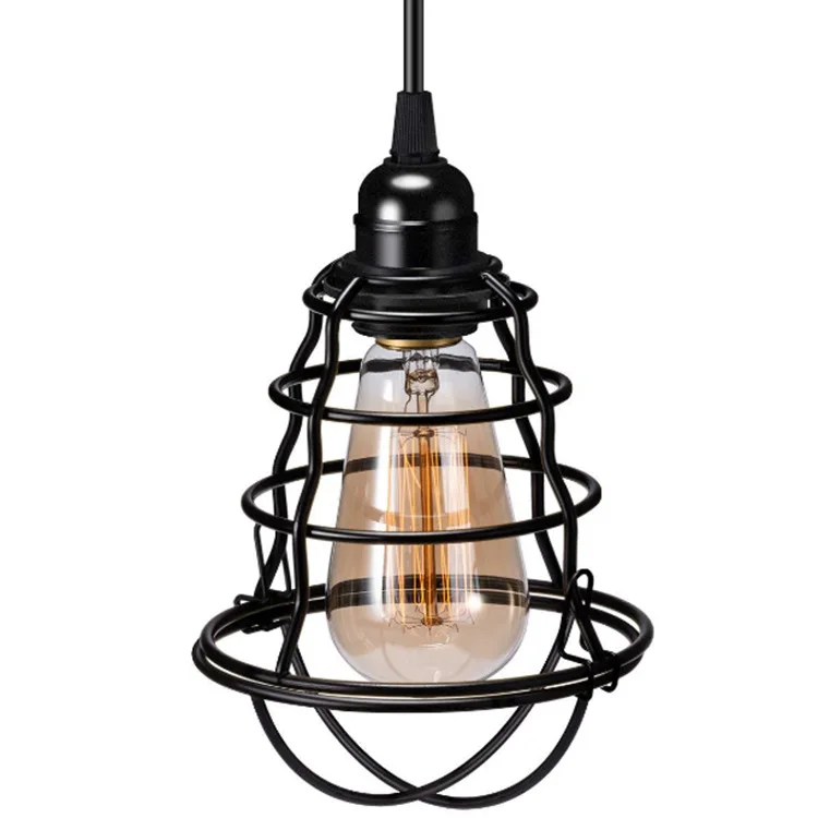  Loft Industrial  Cage Pendant Lights E27 110v 220v Led Black Lamps For Kitchen  - £207.57 GBP